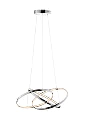 BHS Silver LED Triple Ring Ceiling Light Pendant - Image 2 of 5