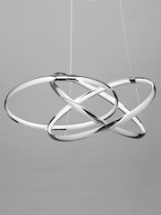 BHS Silver LED Triple Ring Ceiling Light Pendant - Image 3 of 5