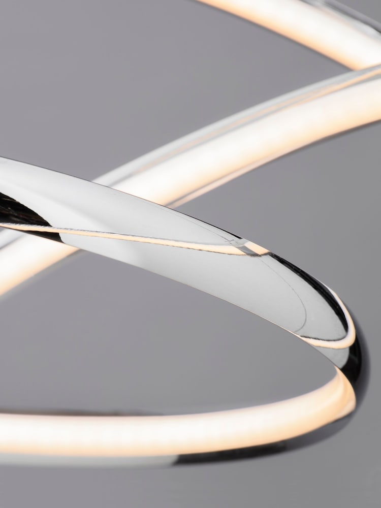BHS Silver LED Triple Ring Ceiling Light Pendant - Image 5 of 5