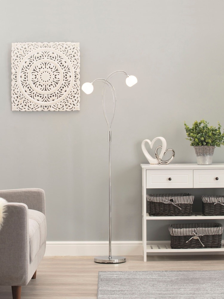BHS Silver Soni Floor Lamp - Image 1 of 4