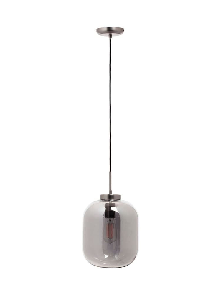 BHS Black Draper Small Smoke Glass Ceiling Light Pendant - Image 2 of 4