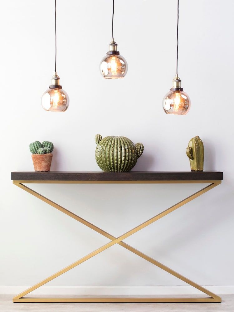 BHS Bronze Carter Industrial 3 Ceiling Light Pendant - Image 1 of 1