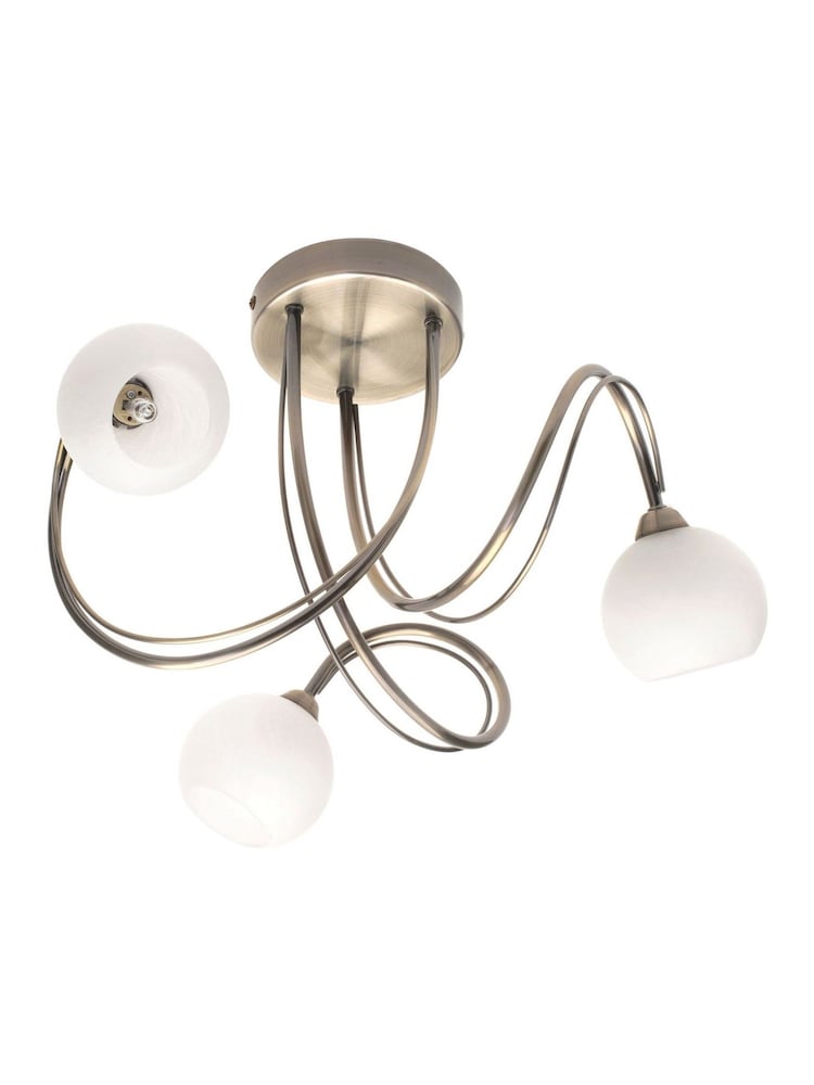 BHS Brass Soni 3 Light Flush Flush Ceiling Light - Image 5 of 5