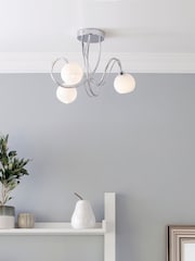 BHS Silver Soni 3 Light Flush Flush Ceiling Light - Image 1 of 4