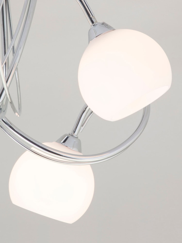 BHS Silver Soni 3 Light Flush Flush Ceiling Light - Image 2 of 4