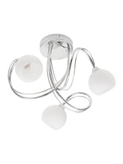 BHS Silver Soni 3 Light Flush Flush Ceiling Light - Image 4 of 4