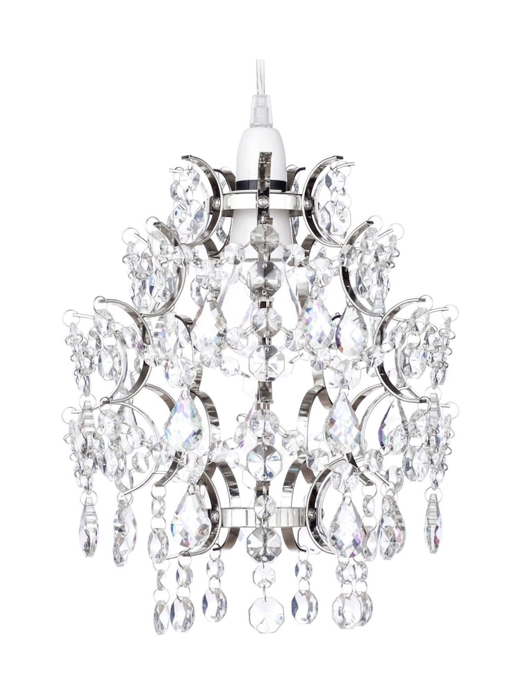 BHS Silver Lisa Easy Fit Shade Flush Ceiling Light - Image 2 of 5