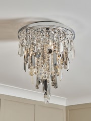 BHS Silver Jennifer Ceiling Flush Fitting Light - Image 1 of 6