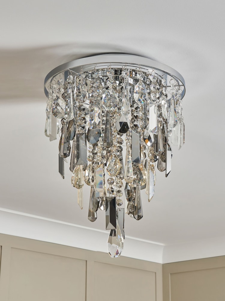 BHS Silver Jennifer Ceiling Flush Fitting Light - Image 2 of 6