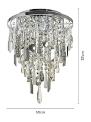 BHS Silver Jennifer Ceiling Flush Fitting Light - Image 4 of 6