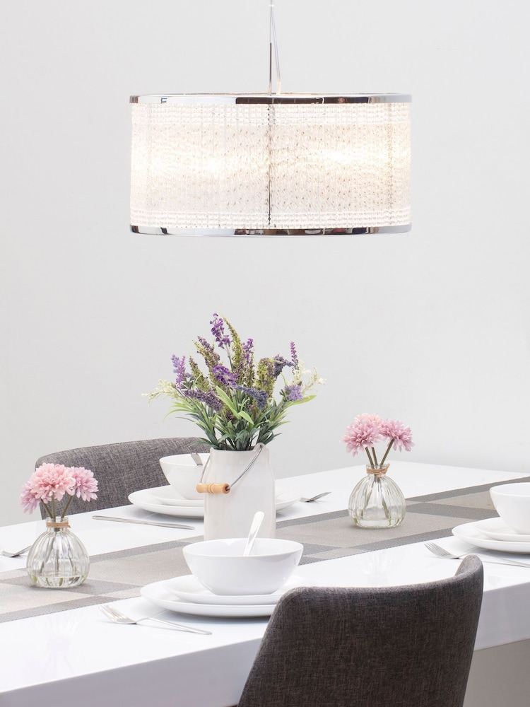 BHS Silver Jesse Ceiling Light Pendant - Image 1 of 5