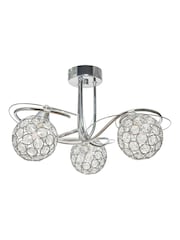 BHS Silver Orianna 3 Light Flush Flush Ceiling Light - Image 6 of 7
