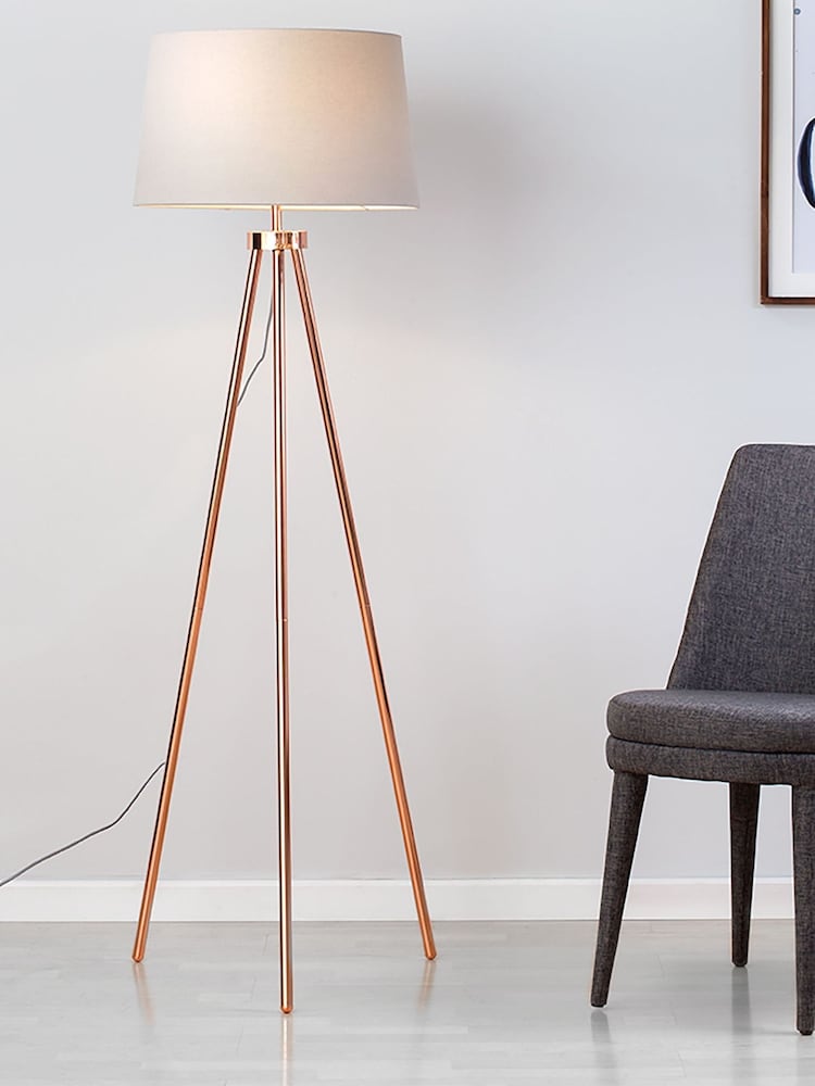 BHS Copper Tristan Tripod Floor Lamp - Image 1 of 2 BHS Copper Tristan Tripod Floor Lamp - Image 1 of 2