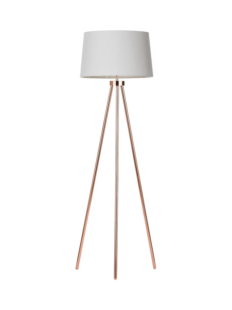 BHS Copper Tristan Tripod Floor Lamp - Image 2 of 2 BHS Copper Tristan Tripod Floor Lamp - Image 2 of 2