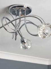 BHS Silver Marianne Flush 3 Light Flush Ceiling Light - Image 3 of 6
