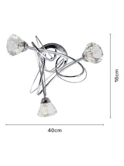 BHS Silver Marianne Flush 3 Light Flush Ceiling Light - Image 4 of 6