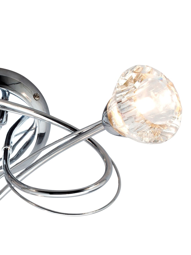 BHS Silver Marianne Flush 3 Light Flush Ceiling Light - Image 6 of 6
