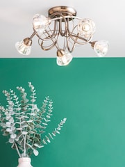 BHS Brass Marianne Flush 5 Light Flush Ceiling Light - Image 1 of 5