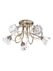 BHS Brass Marianne Flush 5 Light Flush Ceiling Light - Image 2 of 5