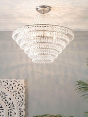 BHS Silver Ivy Large Flush Ceiling Light - Image 1 of 5