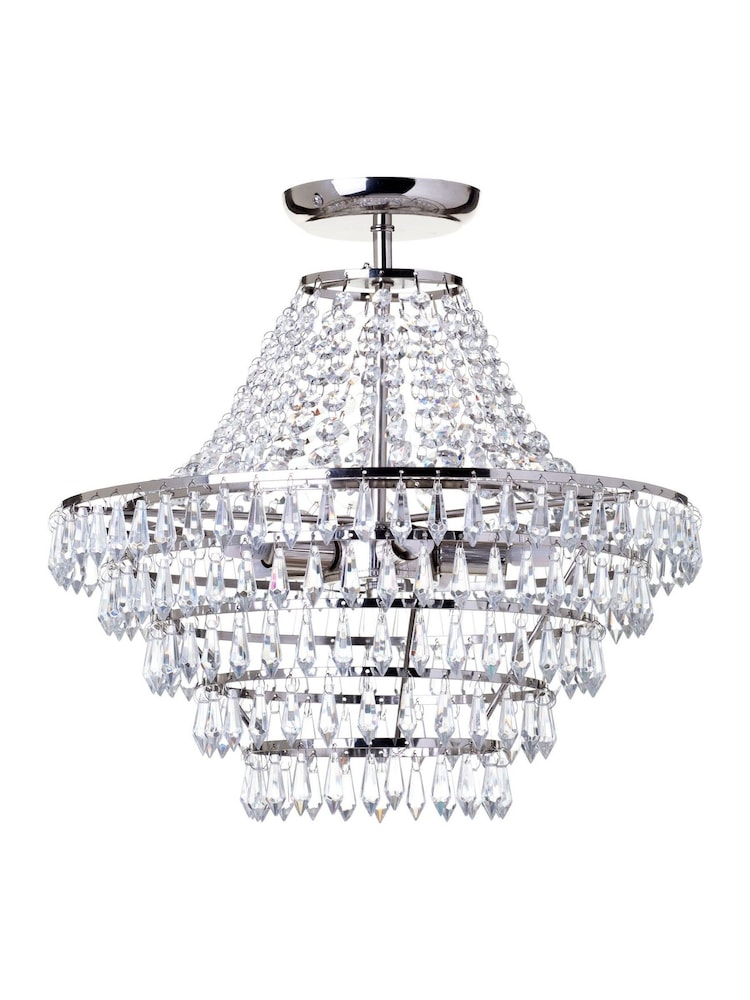 BHS Silver Ivy Large Flush Ceiling Light - Image 5 of 5