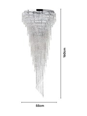 BHS Silver Leila Crystal 7 Light Flush Ceiling Light - Image 4 of 4