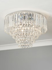 BHS Silver Paladina Flush Ceiling Light - Image 1 of 6