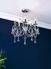 BHS Silver Sapparia Flush Ceiling Light - Image 1 of 5