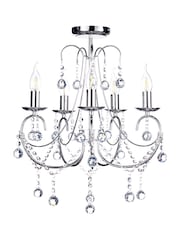 BHS Silver Sapparia Flush Ceiling Light - Image 2 of 5