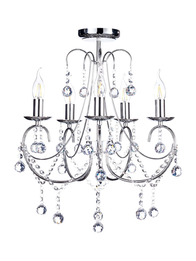 BHS Silver Sapparia Flush Ceiling Light - Image 2 of 5 BHS Silver Sapparia Flush Ceiling Light - Image 2 of 5