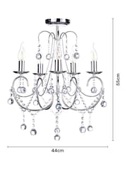 BHS Silver Sapparia Flush Ceiling Light - Image 4 of 5