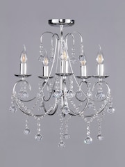 BHS Silver Sapparia Flush Ceiling Light - Image 5 of 5