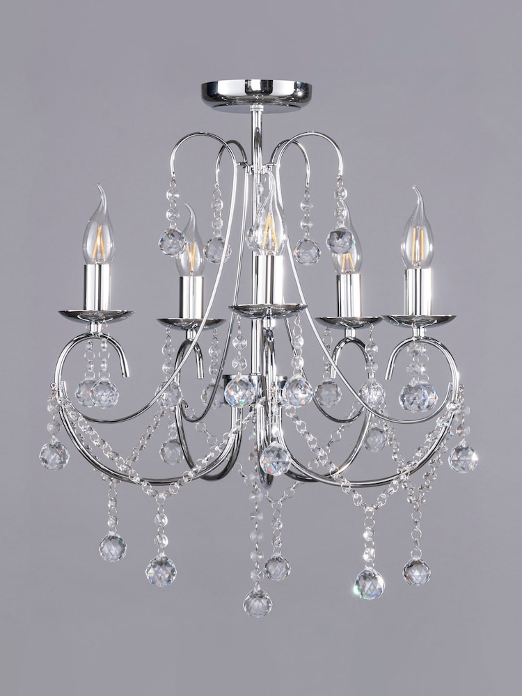 BHS Silver Sapparia Flush Ceiling Light - Image 5 of 5 BHS Silver Sapparia Flush Ceiling Light - Image 5 of 5