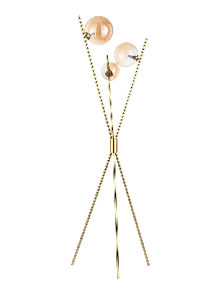 BHS Brass Lincoln Tripod Floor Lamp - Image 4 of 4