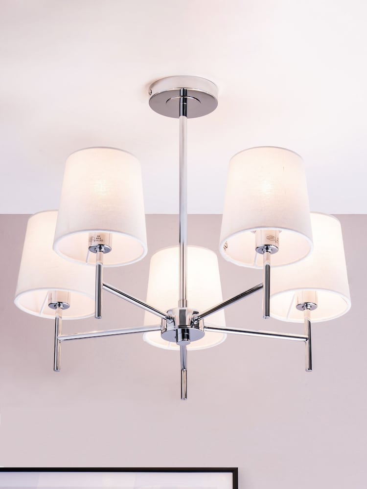BHS Chrome Mira Semi Flush Ceiling Light - Image 1 of 4