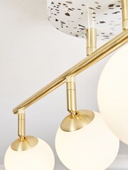 BHS White Lott Opal Ball 4 Light Ceiling Light - Image 3 of 6