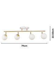 BHS White Lott Opal Ball 4 Light Ceiling Light - Image 4 of 6