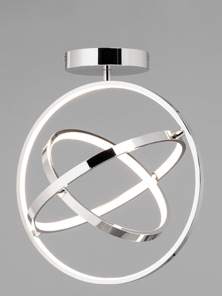 BHS Chrome Ingel 3 Rings Orbital LED Flush Ceiling Light - Image 2 of 4