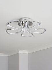 BHS Chrome Alvar LED 5 Petals Flush Ceiling Light - Image 2 of 5