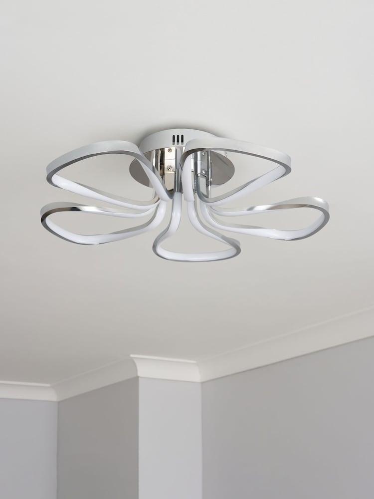 BHS Chrome Alvar LED 5 Petals Flush Ceiling Light - Image 2 of 5 BHS Chrome Alvar LED 5 Petals Flush Ceiling Light - Image 2 of 5