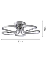 BHS Chrome Alvar LED 5 Petals Flush Ceiling Light - Image 4 of 5