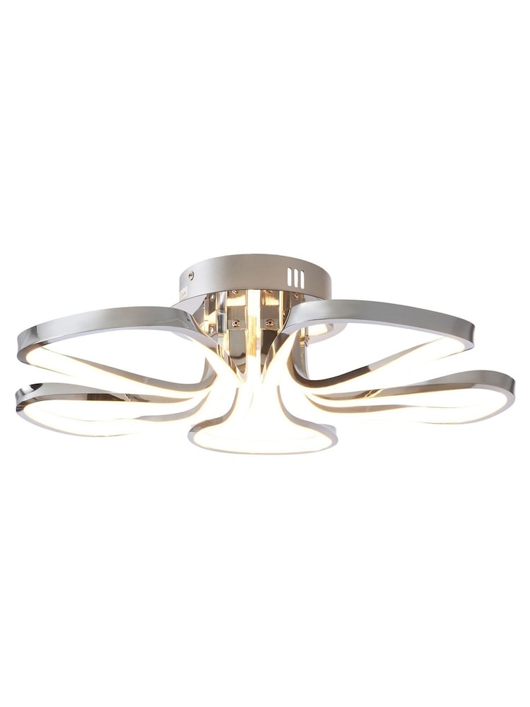 BHS Chrome Alvar LED 5 Petals Flush Ceiling Light - Image 5 of 5 BHS Chrome Alvar LED 5 Petals Flush Ceiling Light - Image 5 of 5