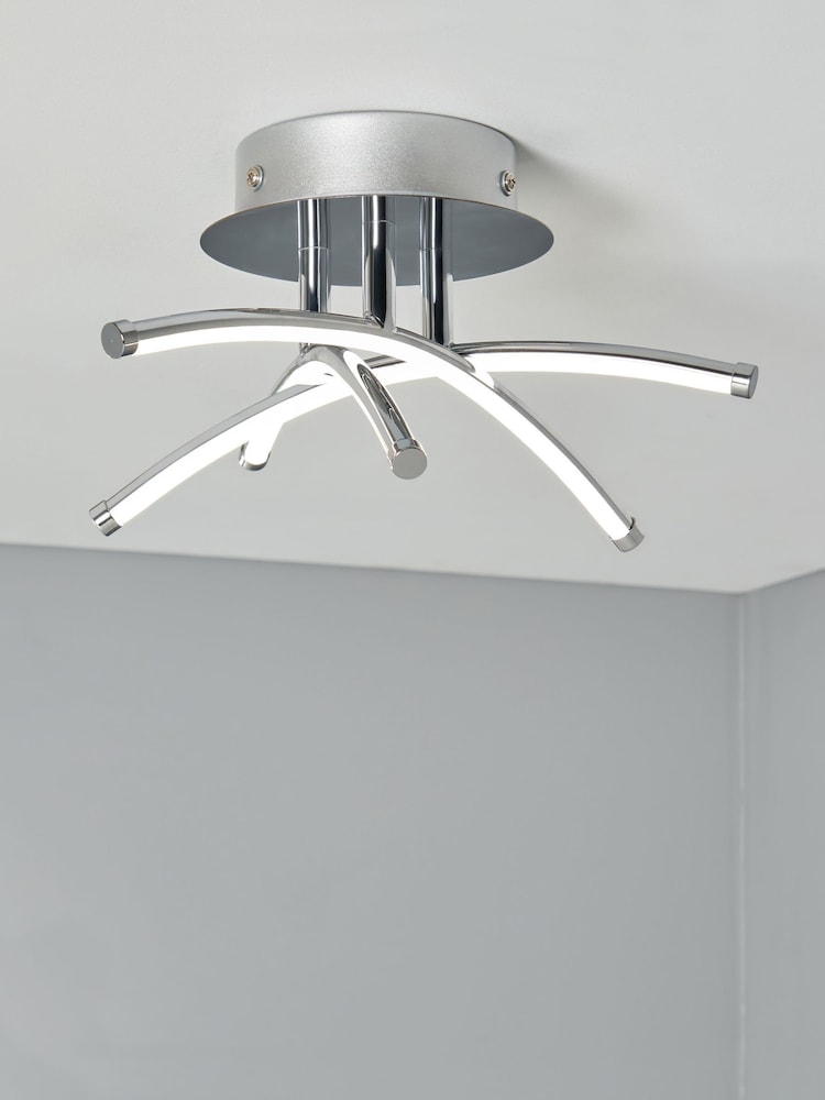 BHS Chrome Aalto Cross Over LED Flush Ceiling Light - Image 1 of 6