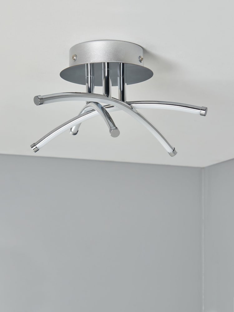 BHS Chrome Aalto Cross Over LED Flush Ceiling Light - Image 2 of 6