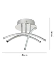 BHS Chrome Aalto Cross Over LED Flush Ceiling Light - Image 4 of 6