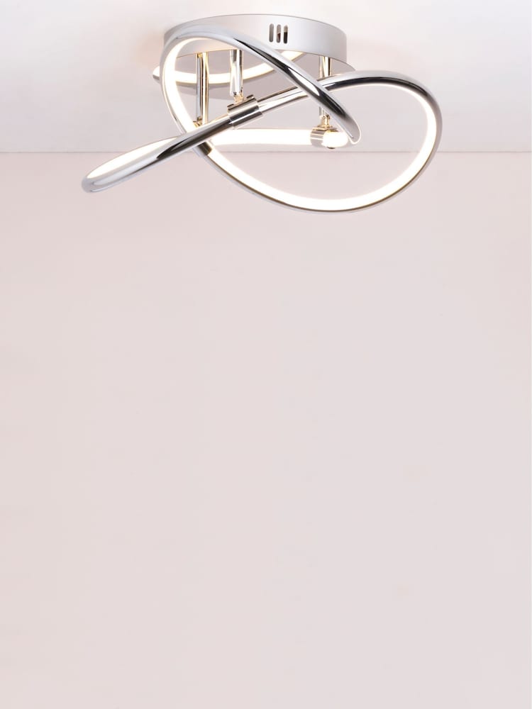 BHS Chrome Eero LED Knotted Flush Ceiling Light - Image 1 of 5