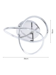 BHS Chrome Eero LED Knotted Flush Ceiling Light - Image 4 of 5