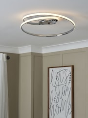 BHS Chrome Pei Rings LED Flush Ceiling Light - Image 1 of 7