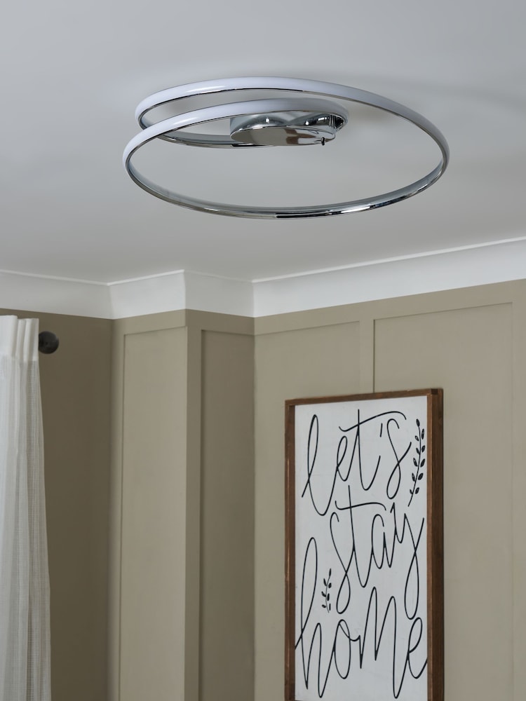BHS Chrome Pei Rings LED Flush Ceiling Light - Image 2 of 7