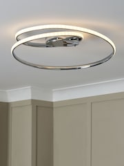 BHS Chrome Pei Rings LED Flush Ceiling Light - Image 3 of 7